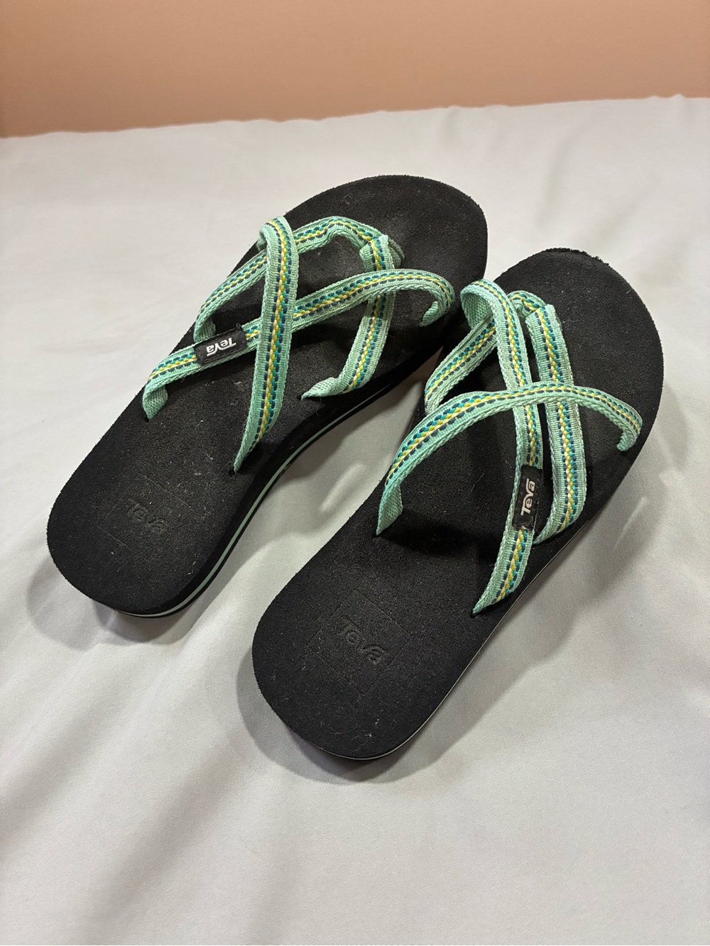 Teva Women's Olowahu Mush Flip Flops Sandals Lindi Sea Glass 6840 Size 5